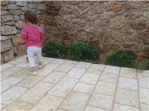 Plano Limestone External Walkway Pavement, Beige Limestone Cube Stone & Pavers