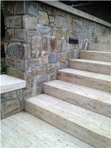 Spisske Travertine Stpes, Garden Wall Coping, Beige Travertine Stairs & Steps