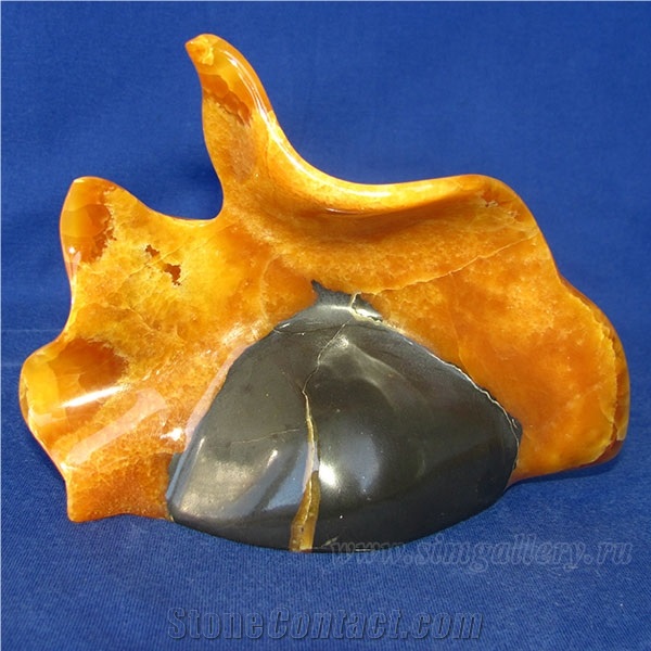 Goldfish Hand Carved Calcite Natural Stone, Handmade