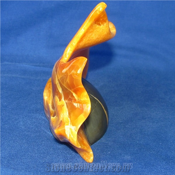 Goldfish Hand Carved Calcite Natural Stone, Handmade