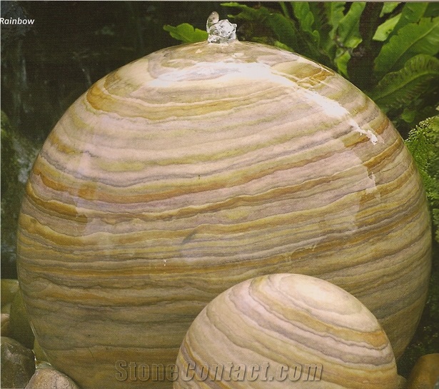 Rainbow Sandstone Ball Water Feature,Sandstone Water Fountain