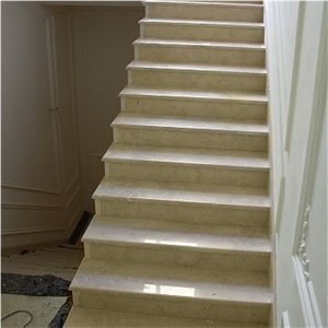 Crema Marfil Classico Marble Stairs