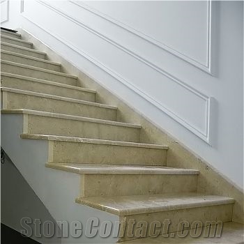 Crema Marfil Classico Marble Stairs