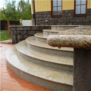 Granite Porch and Stairs with G682 Sunset Gold Granite