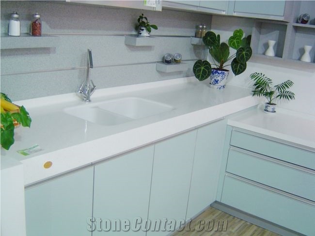 Artificial Quartz Countertop, White Quartzite Kitchen Countertops
