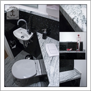 Silver Juparana Granite and Black Labrador Granite Bathroom Design Silver Juparana Granite and Black Labrador Granite Bathroom Design