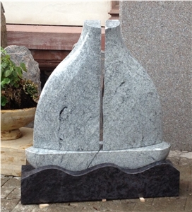 Silver Star Granite Gravestone, Grey Granite Monument India