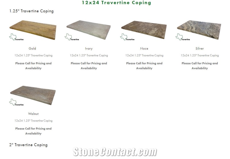 Silver Travertine Bullnosed Coping