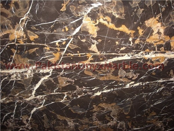 Custom Size Black and Gold Michaelangelo Marble Tiles