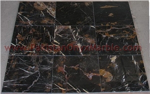 Custom Size Black and Gold Michaelangelo Marble Tiles