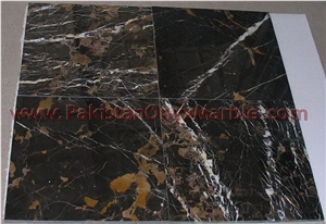 Custom Size Black and Gold Michaelangelo Marble Tiles