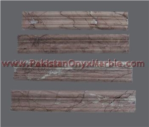 Natural Color Marina Pink Marble Chair Rail Molding