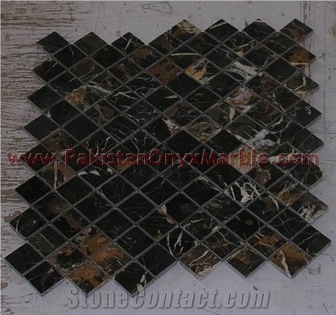Polished Black and Gold ( Micahel Angelo ) Mosaic Tiles