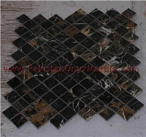 Polished Black and Gold ( Micahel Angelo ) Mosaic Tiles