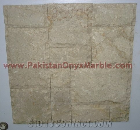 Tumbled Sahara Beige Marble Mosaic Tiles