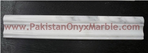Ziarat White (Carrara White) Marble Chair Rail Molding for Bathroom Walls