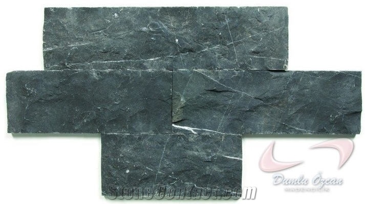 Alanya Medi Black Marble Split Face Wall Cladding Panels