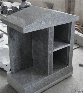 2 Niches Family Cremation Columbarium, China Grey Granite Cemetery Mausoleum, Shanxi Black Columbariums Crypts