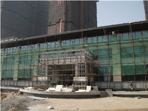 China Beige Marble Building Stones Project Walling Tiles Facades, Granite Garden Ornaments Projects for Cladding
