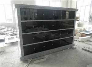 China G603 Granite Cremation Columbarium, Shanxi Black Stone Niches Urns Columbariums, Cemetery Mausoleums Crypts Design
