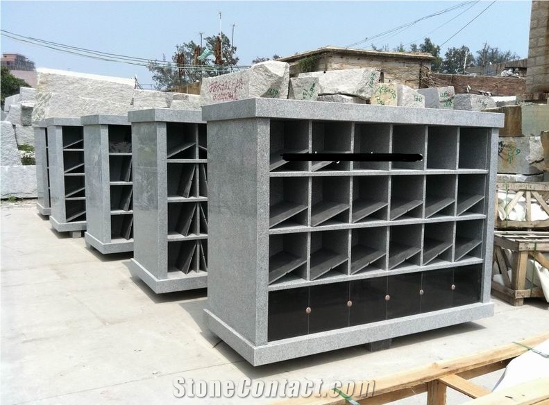 China G603 Granite Cremation Columbarium, Shanxi Black Stone Niches Urns Columbariums, Cemetery Mausoleums Crypts Design