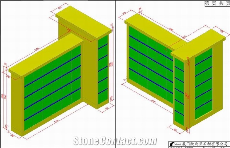 China G603 Granite Cremation Columbarium, Shanxi Black Stone Niches Urns Columbariums, Cemetery Mausoleums Crypts Design