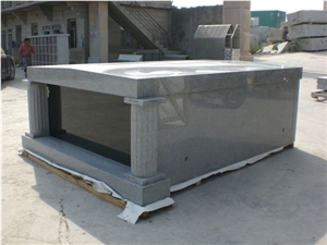 China G603 Granite Double Cremation Columbarium, Cemetery Mausoleum Design, Shanxi Black Granite 2 Niches Columbarium Crypts