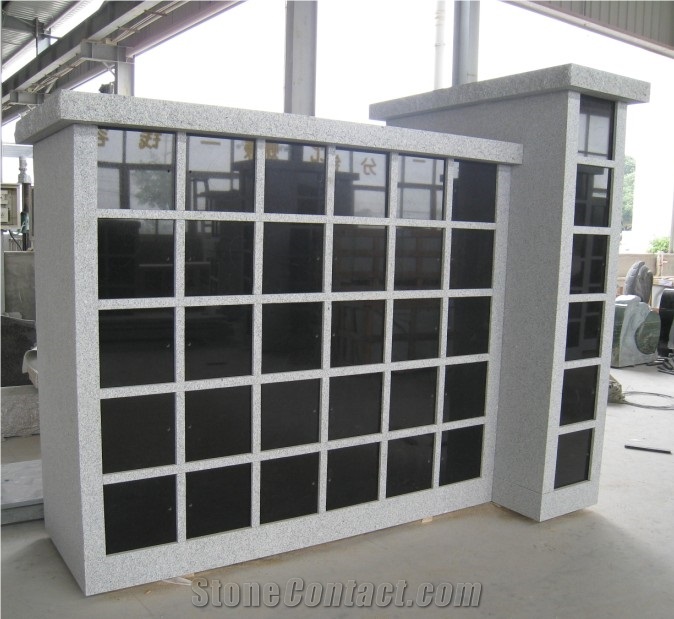 China Grey G603 Granite Columbarium, Cemetery Mausoleums, 54 Niches Cremation Columbarium Crypts