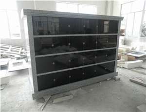 Grey Granite Stone 48 Niches Cemetery Columbarium, Cremation Columbarium,Urns, Shanxi Black Grey Granite Cremation Columbarium