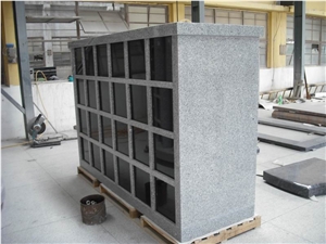Grey Granite Stone 48 Niches Cemetery Columbarium, Cremation Columbarium,Urns, Shanxi Black Grey Granite Cremation Columbarium
