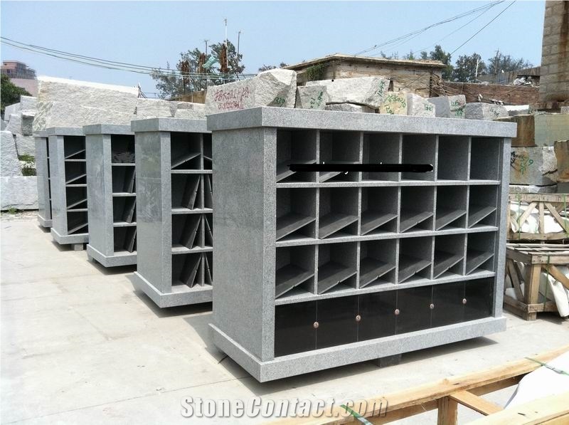 Grey Granite Stone 48 Niches Cemetery Columbarium, Cremation Columbarium,Urns, Shanxi Black Grey Granite Cremation Columbarium