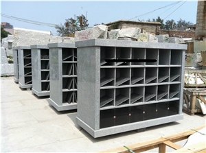 Grey Granite Stone 48 Niches Cemetery Columbarium, Cremation Columbarium,Urns, Shanxi Black Grey Granite Cremation Columbarium