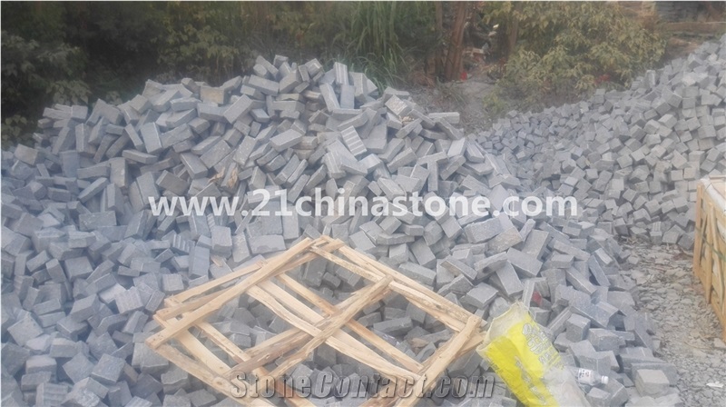 G654 Sesame Black Granite Cube Stone/ Cobble Stone Pavers for Exterior Pattern