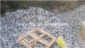 G654 Sesame Black Granite Cube Stone/ Cobble Stone Pavers for Exterior Pattern