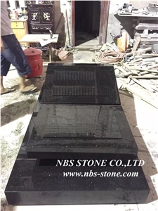 Black Galaxy Granite Tombstone, Western Style Monuments