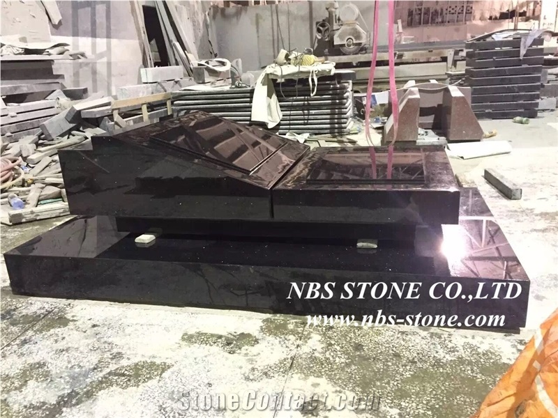 Black Galaxy Granite Tombstone, Western Style Monuments