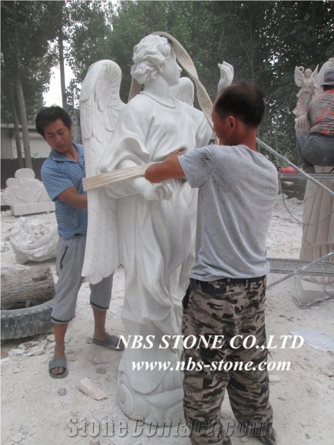 Grey Granite Human Sculpture,Angel