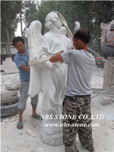 Grey Granite Human Sculpture,Angel