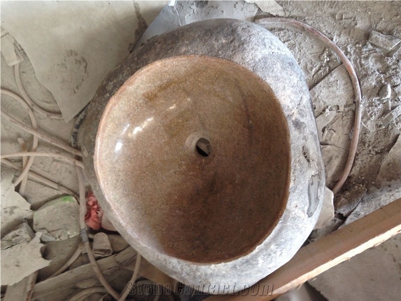 Irregular Outdoor Pebble Stone Sink