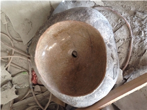 Irregular Outdoor Pebble Stone Sink