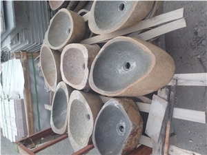 Irregular Outdoor Pebble Stone Sink
