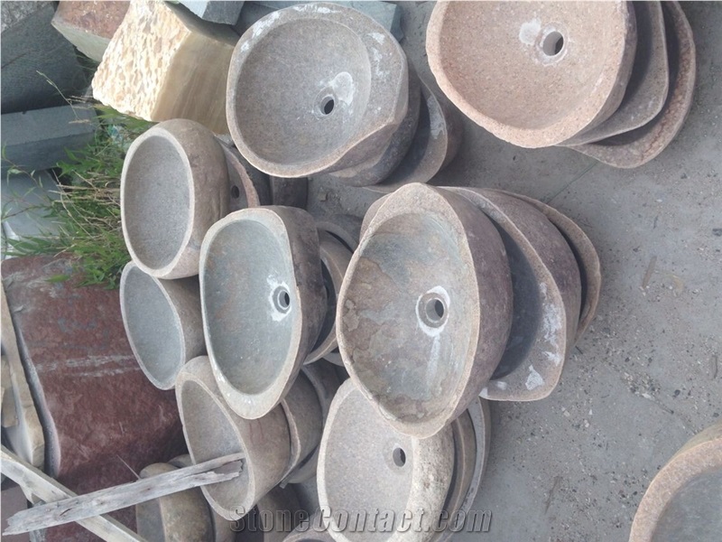 Irregular Outdoor Pebble Stone Sink