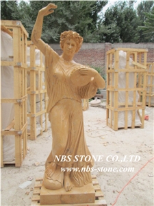 Yellow Marble Sculpture, Human Sculptures