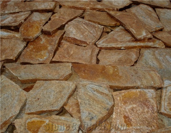 Orange Bulgarian Gneiss Flagstone Walling
