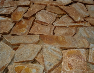 Orange Bulgarian Gneiss Flagstone Walling