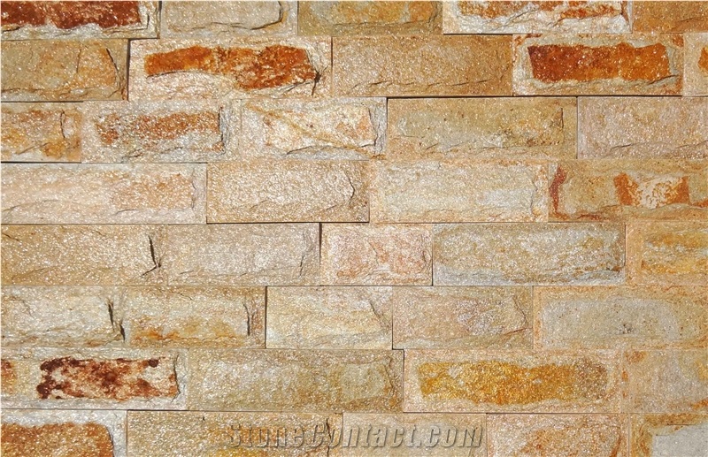 Orange Bulgarian Gneiss Flagstone Walling