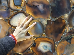 Brazil Solid Brown Agate Translucent Semiprecious Stone Panel,Brown Agate Semiprecious Stone Agate Slabs&Tiles,Precious Stone Floor/Wall Covering