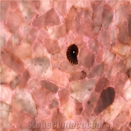 Pink Crystal Backlit Bath Top,Pink Semiprecious Vanity Top