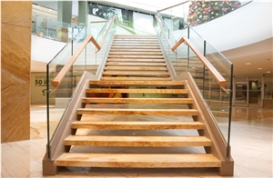 Polished Golden Macauba Quartzite Stairs & Steps,Yellow Flooring,Brazil Yellow Quartzite Stairs Riser
