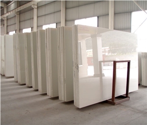 Chinese Synthetic Pure White Crystallized Glass Stone Tiles & Slabs